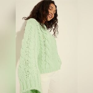 Green Cable Knit Sweater